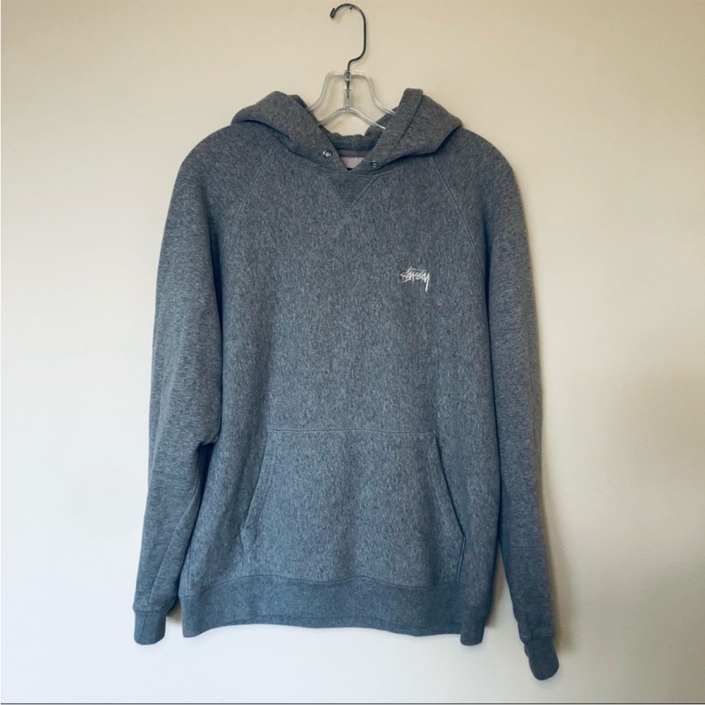 Stussy Heather Gray Long Sleeve Hoodie